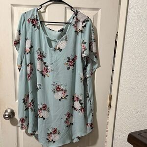 Floral Georgette Keyhole Blouse read description